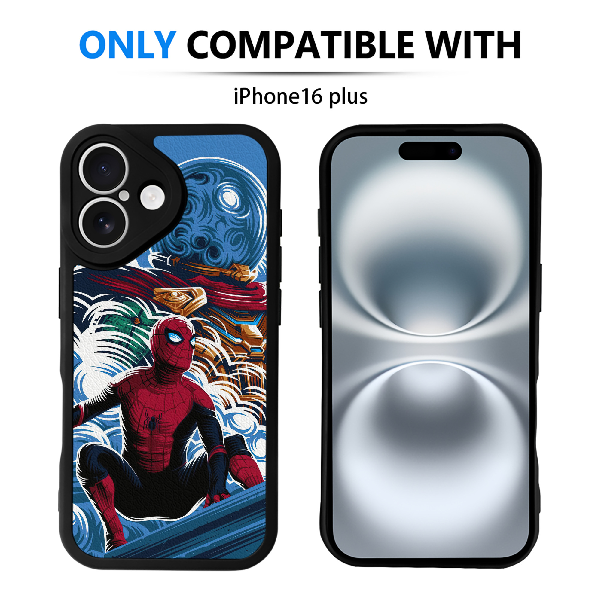 Spider Man スパイダーマン 【iPhone 16シリーズ対応】シリコンスマホケース（レザー調） 材質：シリコン